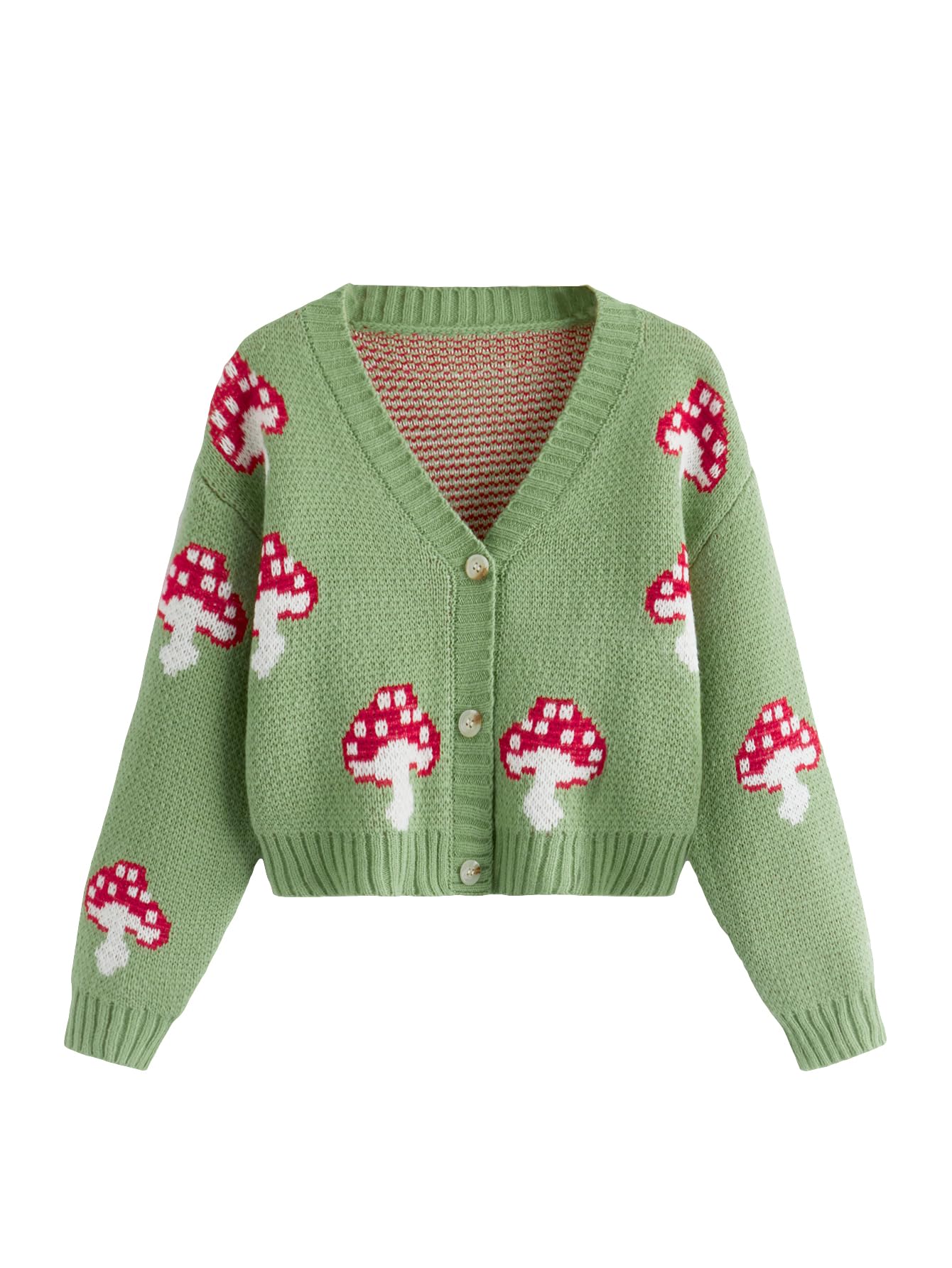 Women Cardigan Sweater Knit Jacquard Knitwear