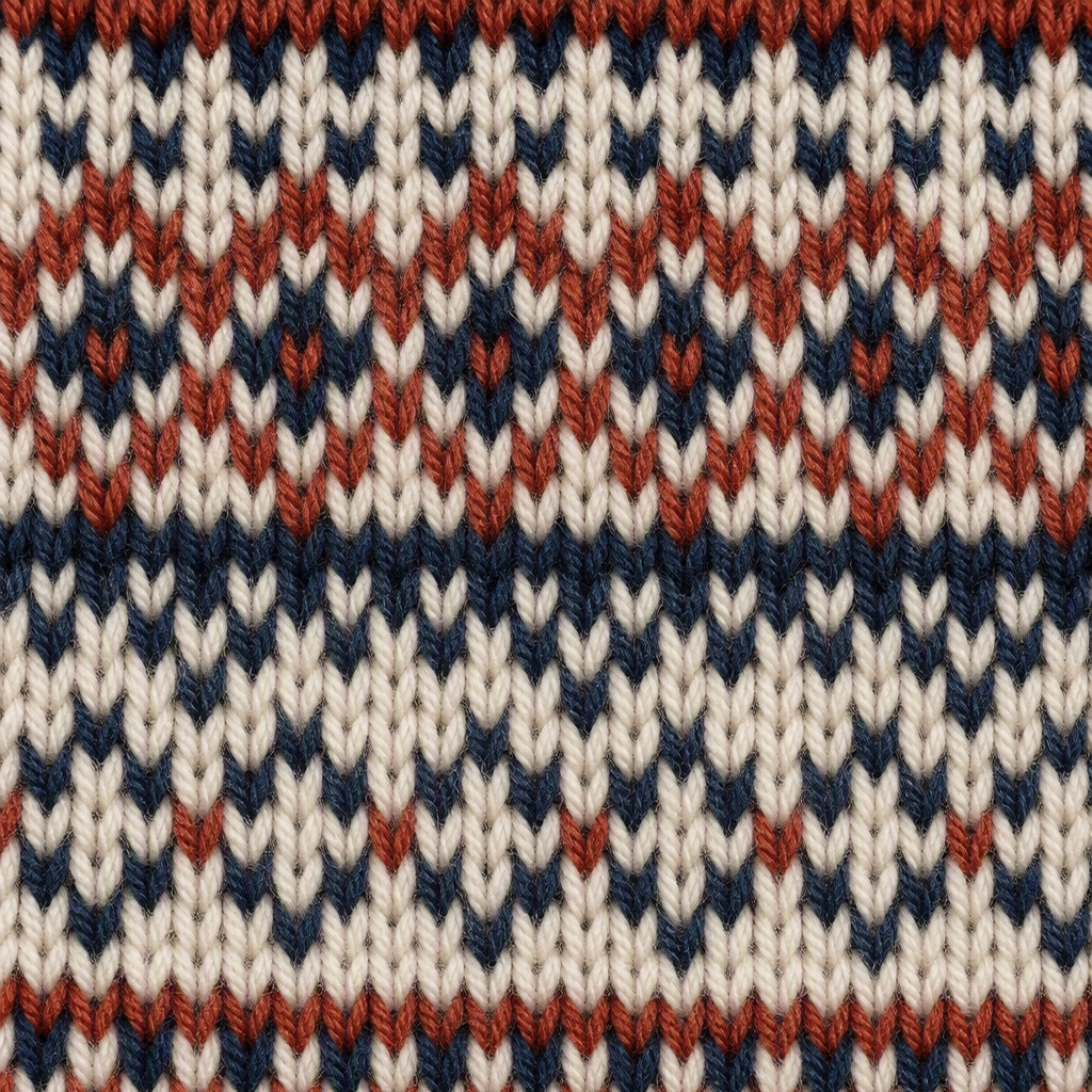7GG Fair Isle (Jacquard) knit stitch close-up