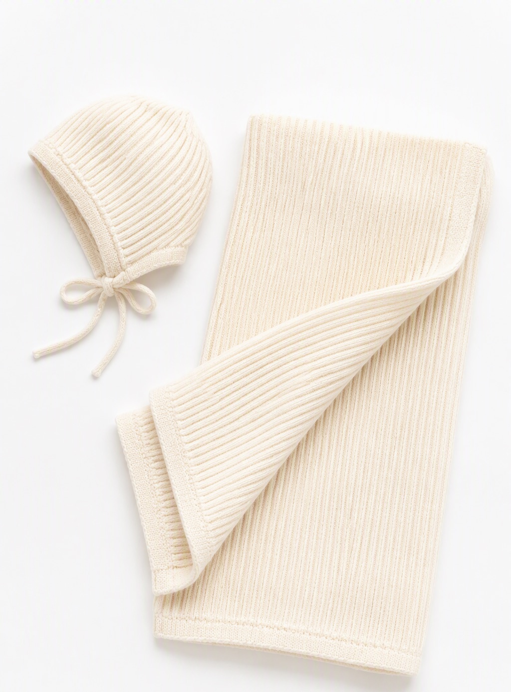 Bonnet & Wrap — Ivory