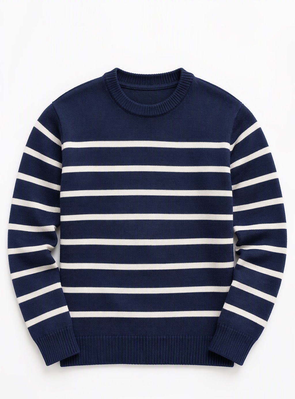 Striped Sweater — Navy